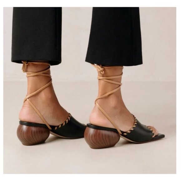 ✨ ALOHAS Black Kitty Leather Lace-Up Sandals - Size 38 (US 7) Sold Out! - Picture 4 of 15